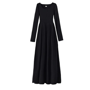 
Early spring beautiful dress for women 2026 new spring women's French long-sleeved temperament slimming large size black long dress