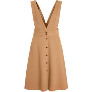 
Mendes camel V-neck suspender dress autumn new commuter slim mid-length skirt single piece outer wear
