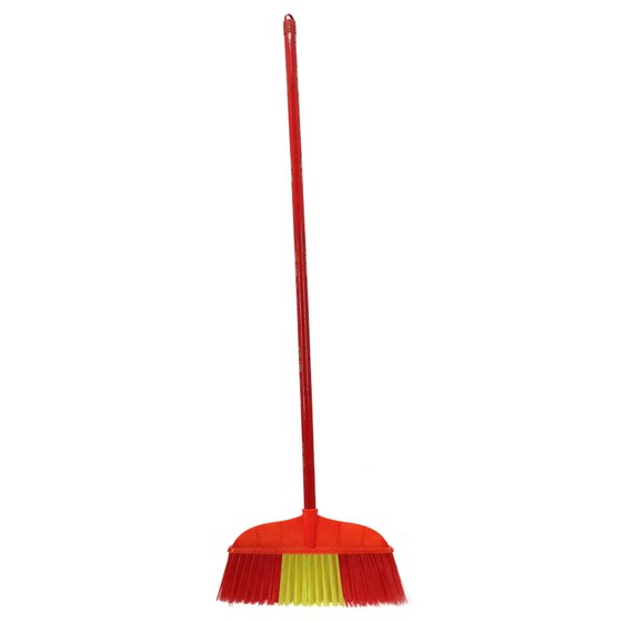 
2026 Plastic Broom Ordinary Broom Factory Workshop Industrial Household Cleaning Tool Hard Bristle Single Strip Broom Wooden Handle
