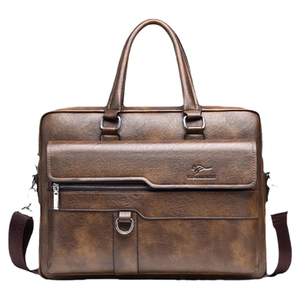 Men's bag genuine leather handbag men's business casual men's plain briefcase cowhide leather new large capacity shoulder bag