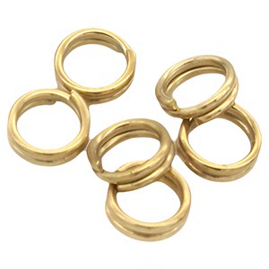 
Dongxia jewelry, precision polished double ring open ring and closed ring, furnace electroplated 18K gold double layer 316 titanium steel connecting ring