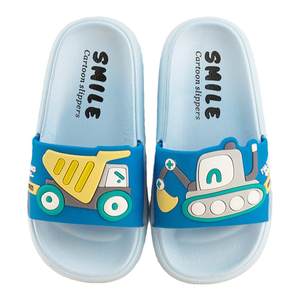 Excavator children's slippers for boys and girls anti-slip summer new indoor home engineering car panda baby sandals
