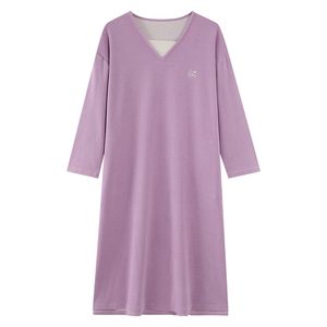 
Nightgown Women's Autumn and Winter German Velvet Long Sleeve Dress 2025 New Warm and Comfortable Cashmere Silk Soft Home Clothes