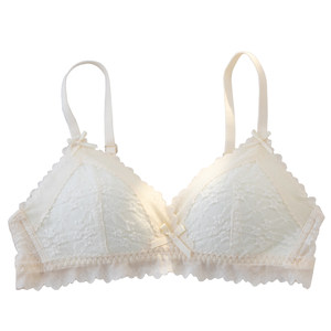 French triangular cup underwear for women with thin big breasts showing small college students girl sagging and not empty cup pure desire bra