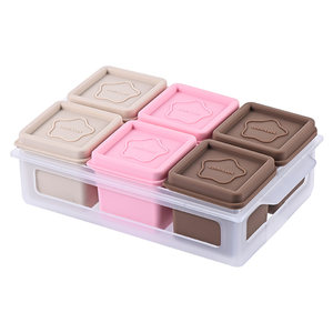 
LOCK&LOCK Frozen Food Complementary Storage Box Packing Box with Cover Baby Silicone Food Complementary Box Baby Portable Ice Tray