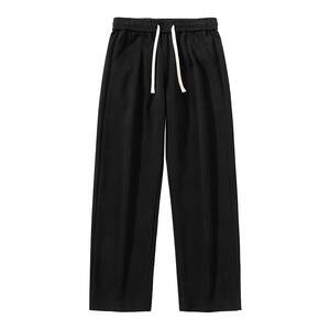 
Huili black pants men's autumn and winter 2024 new style plush thickened sweatpants straight wide-leg sports and casual trousers