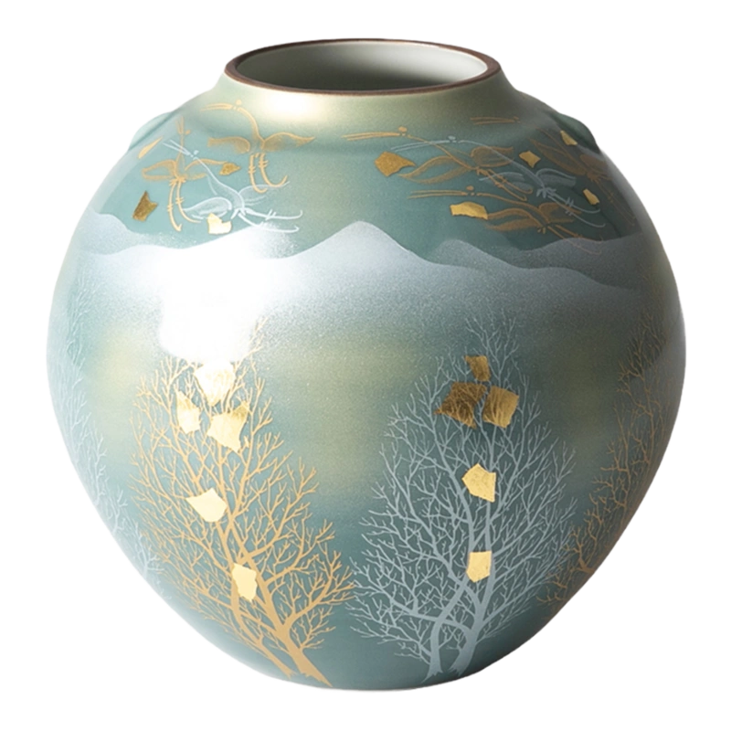 全新日本进口池坊华道生花立花铜器日式铜制花器古典艺术花瓶摆件 