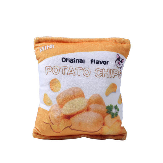 狗狗发声薯片造型玩具猫狗通用互动玩具内置响纸双发音吸引兴趣