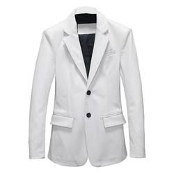 Men's White Leather Suit Jacket | Soft Cowhide Slim Business Casual Top Layer | Professional Suit Cypress