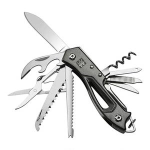 
German DOUBLEDELI11 open pocket knife multi-functional outdoor folding knife scissors Swiss army knife portable combination tool