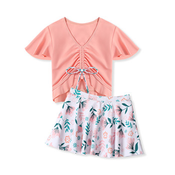 Children's swimsuit girl split swimming floral swimming skirt
