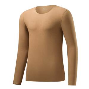 
Jianyun wool silk warm top for men's underwear thickened plus velvet single piece autumn clothes Develvet heating base shirt winter