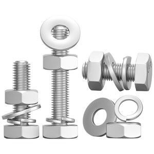 
M3M4M5M6M8M10-M20 Hexagon Bolt 304 Stainless Steel Screw Nut Set Accessories Screw