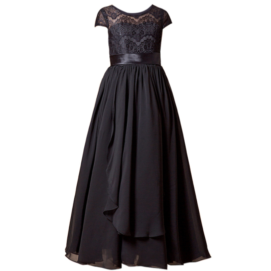 Girls Conference Long Violin Performance Clothing Black Evening Dress  Children's Orchestra Catwalk Small Host