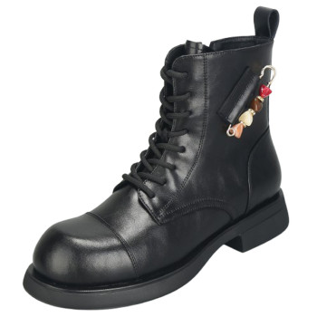 
Wide fat feet large size women's shoes 41 to 43 autumn new leather boots thick heel Martin boots short boots wide toe women's boots 42