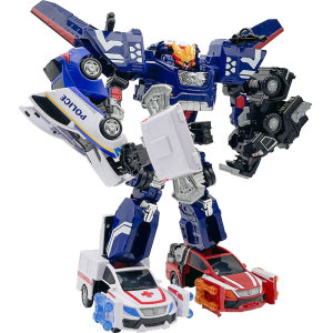 
New Kabo Car God Storm Heavy Armor Giant Five-body Transformation Car Kabao Robot Team Toy King Kong