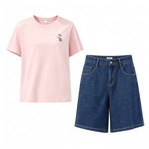 
Hongdou home giant good-looking home clothes men's pure cotton short-sleeved shorts women's new pajamas the same style in the mall