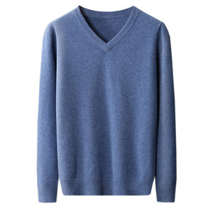 
Spring and autumn men's V-neck 100% pure wool sweater thin loose knitted sweater pullover sweater high-end base layer