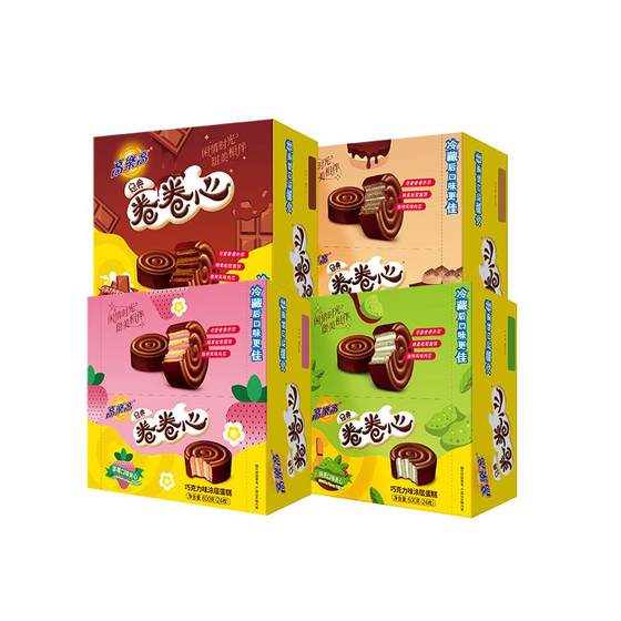 Gaogle Gao Chocolate Milk Taste Roll Cake Cake Cake Snacks Twenty -24 Better Seduction

