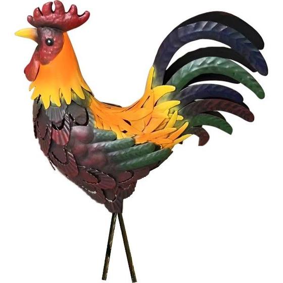 速发Iron Rooster Sculpture Metal Rooster Décor Lifelike Met