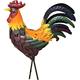 速发Iron Rooster Sculpture Metal Rooster Décor Lifelike Met