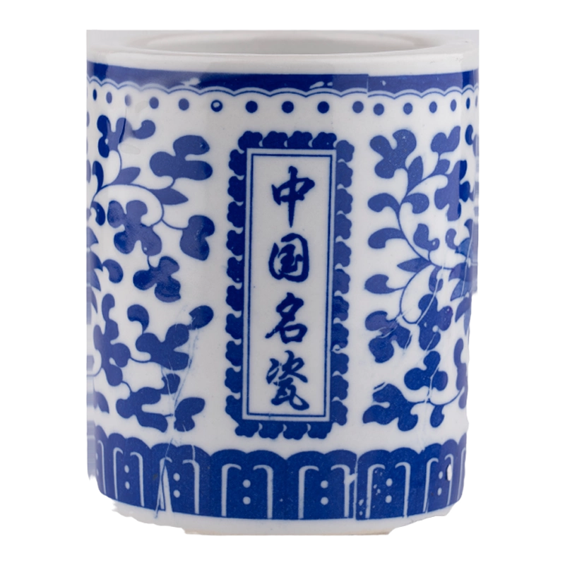 陶瓷笔筒景德镇毛笔笔筒办公室桌面毛笔桶大号中国风青花瓷笔筒毛笔筒