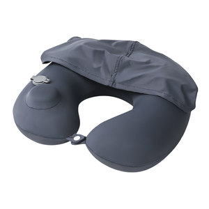 Travel inflatable U-shaped pillow with a hat, neck protection pillow, hat, U-shaped pillow, portable for long-distance flight, sleeping artifact for airplanes