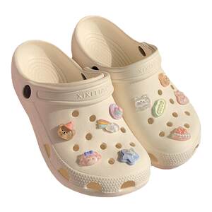 Thin strips Girls' heart cute accessories hole shoes for women's summer arch eva non-slip Baotou sandals beach shoes