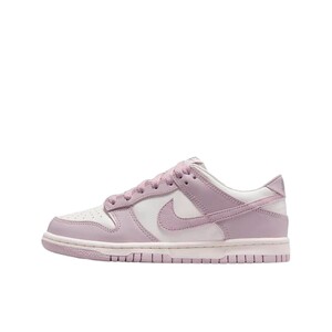 Nike women's shoes DUNK LOW white purple pink big children's sneakers rubber sole low top skateboard shoes FB9109-122
