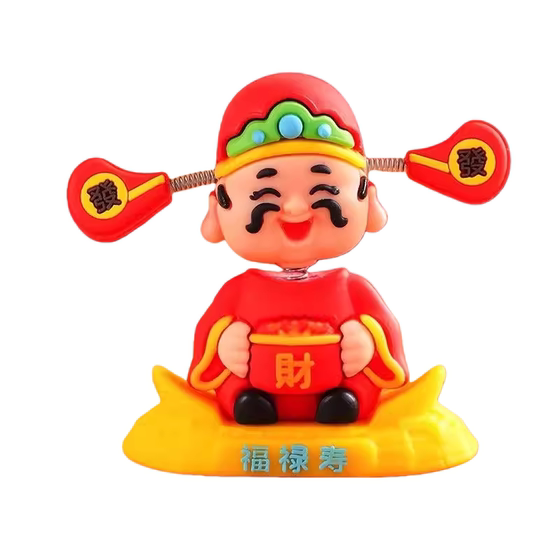 
2026 New Car God of Wealth Car Ornaments Car Center Console Decorations Good Luck and Fortune Swinging Little God of Wealth