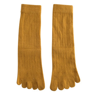 Wool five -finger socks female warm -up foundation solid color five -toed socks thickened bottoming in the middle of winter pumping toes socks
