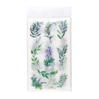 Green leaf stickers xuxu 6 sheets flat diy
