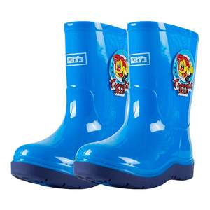 Huili children's rain boots big children plus cotton warm non-slip water shoes boys girls students mid-tube baby rain boots rubber shoes
