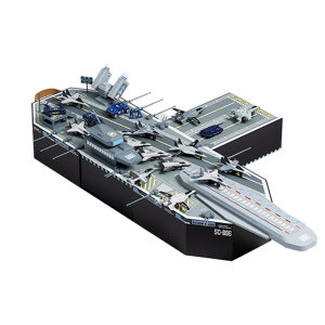 Aircraft carrier building blocks military aircraft model boys and girls educational building toys Children's Day gift