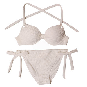 
ins resort style hot spring white 2025 new swimsuit female sexy three-point small breast push-up bikini seaside