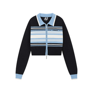 
Huang Junjie's same FORNINES national trend striped knitted cardigan men's and women's long and short couple sweater spring coat