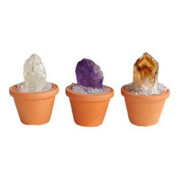 Crystal flower pot ornament natural crystal stone