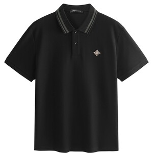 
[Cool and antibacterial] PEACEBIRD men's lapel polo shirt men's 2026 summer new striped short-sleeved T-shirt*