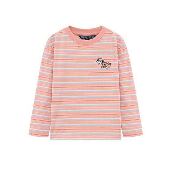 TeenieWeenie Kids 25-year-old boys and girls round neck contrast striped long-sleeved T-shirt bottoming shirt