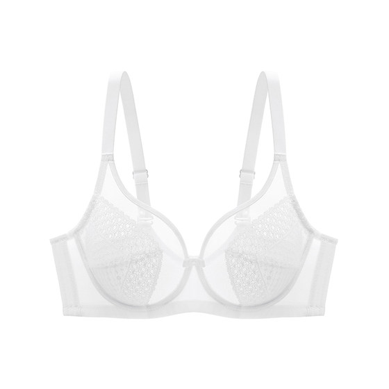 
Yiqian white underwear for summer thin women [girl's thoughts] gather to prevent sagging large breasts and make small ultra-thin bra