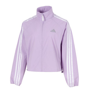 
Adidas Jacket Women's 2025 New Fitness Sportswear Three Stripes Stand Collar Woven Jacket Windproof Top