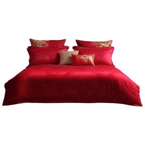 
Mercury Home Textile Big Red Wedding Embroidery Four-Piece Set Wedding Series Red Festive Wedding Set Bed Sheets Quilt Cover