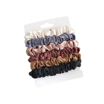 6 pieces ~ Satin large intestine hair tie, versatile, non-straight, Internet celebrity hair rope, Japanese style hair rope, hair tie, hair band, girl's headwear