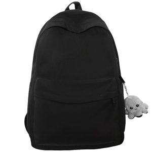 
High school student schoolbag junior high school girl ins style simple and versatile college student backpack travel lightweight backpack male black