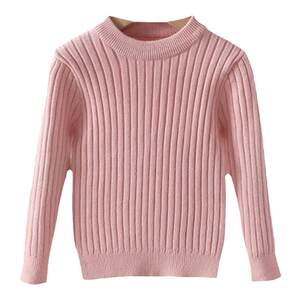 
Girls' spring and autumn sweater children's knitted tops for boys' winter pullover bottoming shirt baby solid color long sleeve versatile style