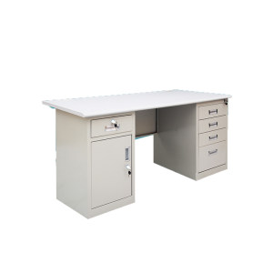 
1.2m1.4m1.6m Steel office desk iron computer desk financial desk with lock with drawer writing desk
