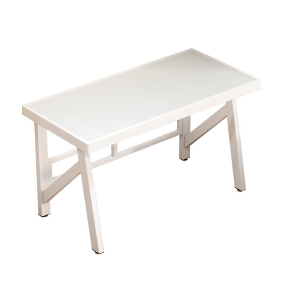 
Computer desk iron art bedroom home tempered glass desktop simple student home adult writing office study table