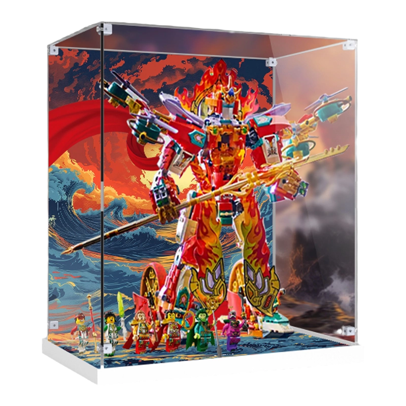 KGBOX乐高悟空小侠系列80057哪吒烽火机甲亚克力展示盒防