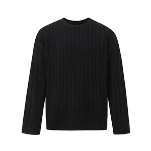 
MRCYC Japanese twist pullover sweater men's winter warm loose top Korean trendy round neck knitted sweater