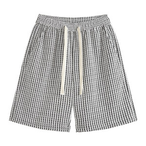 
WOFL JEES Maya strip knitted shorts men's summer thin loose versatile plaid casual sports five-point pants